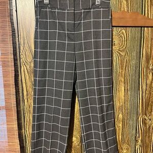 Women’s Gray Wide Leg Checkered Pants